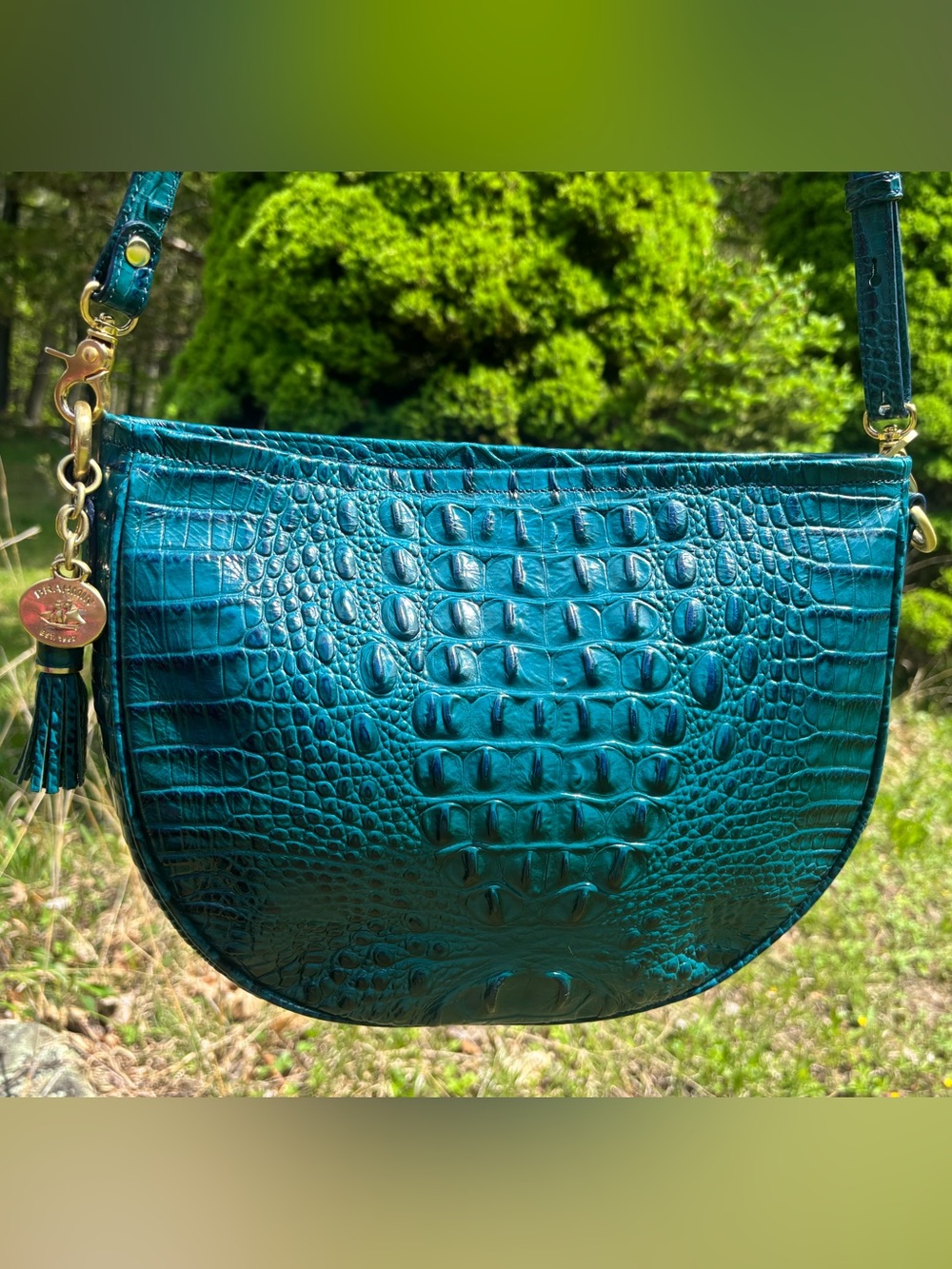 Brahmin Croc Embossed Crossbody Bag
